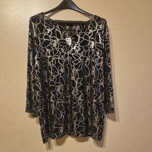 Elegant Black and Silver Women's Top